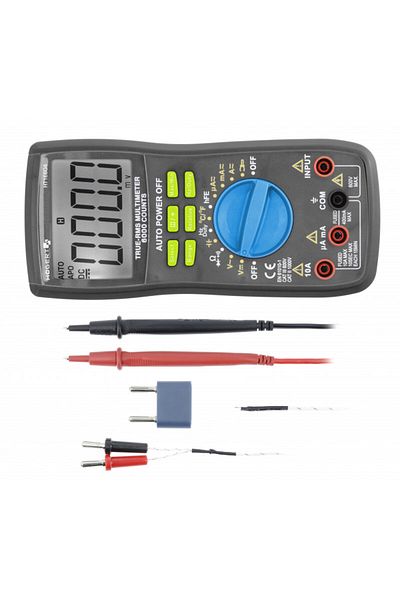 HOGERT TECHNIK Universal digital multimeter, True RMS, Auto Range, range 0-600 V, max. 10 A, Hogert Technik
