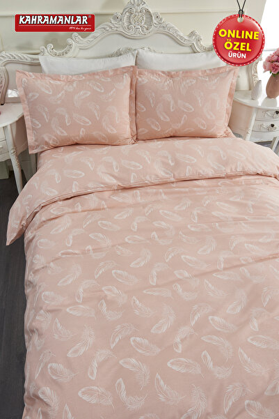 Kahramanlar Spring Powder Double Duvet Cover Set 100% Cotton