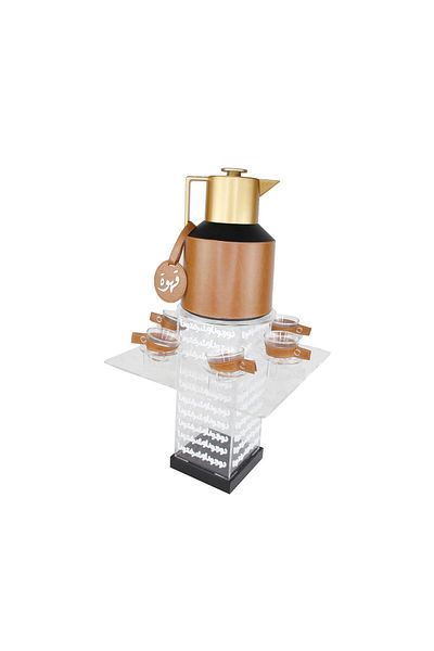Lamsit Ibdaa Coffee Thermo Flask, Square Acrylic Set, Brown, Coffee, LI 105, Jug Dalla