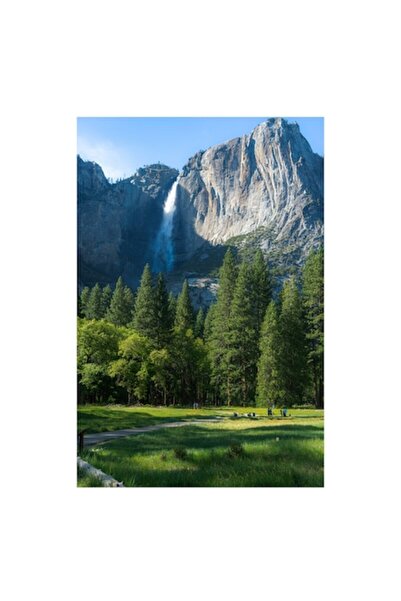 OEM Pictură pe pânză, „Cascada în inima unui munte verde”, Natură, 50 x 90cm