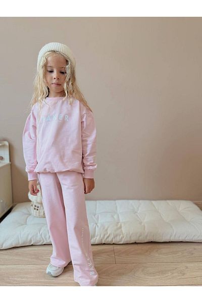 YİGİT BUTİK Spanish Leg Long Sleeve Girl's Bottom Top Set