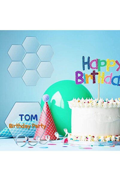 Lamsit Ibdaa Acrylic Hexagon 3mm Thick Pack of 16 (6x7cm, Clear)