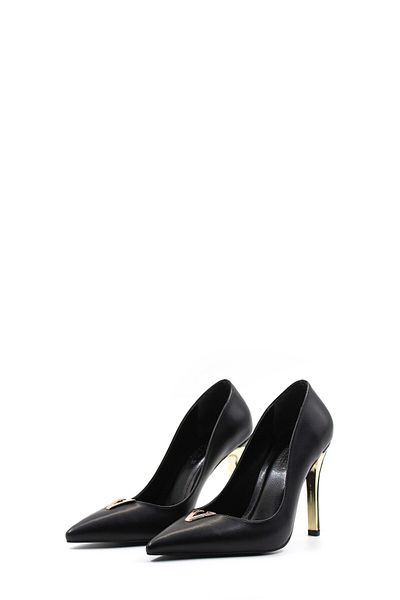 Ayakkabıhane Black Detailed Women's Thin Heeled Shoes Ah1E792261017767