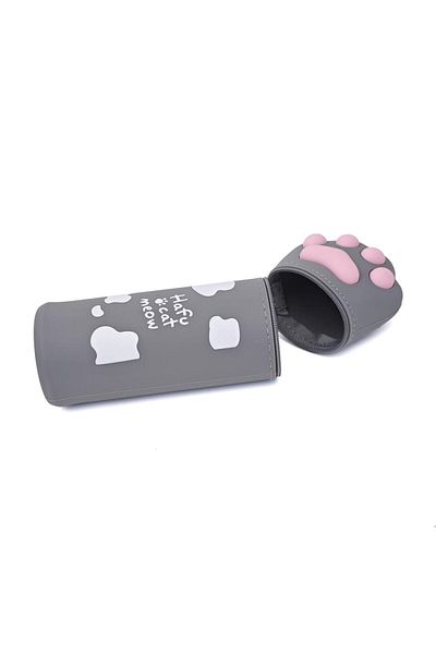 DNS Girls' school pencil case, circular, 1 compartment 1 zipper, unequipped, Labuta, gray H-9339
