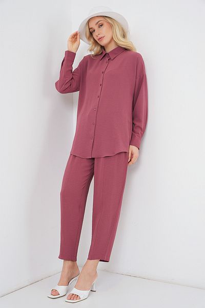 Merterium Women's Oversize Double Suit Dusty Rose 1123