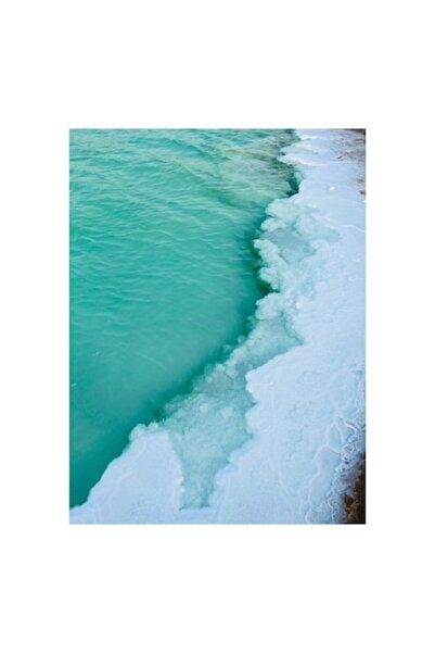 OEM Pictură pe pânză, „Valurile înghețate ale mării verzi”, turcoaz, gheață, ...