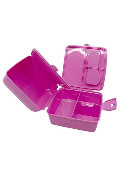 WİGGLE Kuromi Licensed 4 Compartment Children's Lunch Box - Food Storage Container with Spoon and Fork