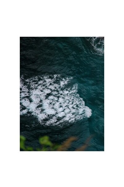 OEM Tablou Canvas, 'Valuri spumoase in largul marii', Ocean, Valuri, Spuma, Albastru, Natura, Energic, D