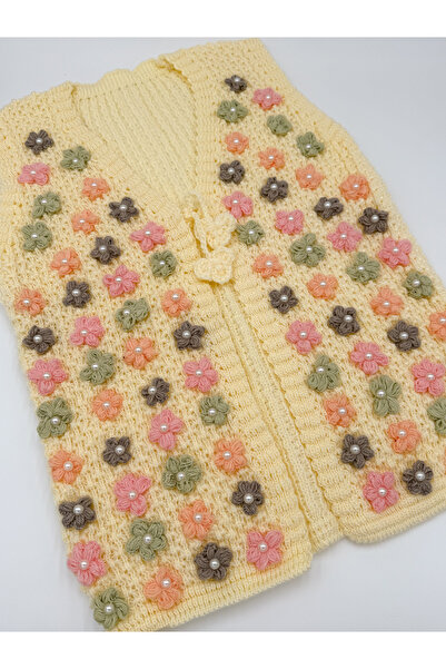 AYHANHOME Handmade Pearl Flower Embroidered Knitted Dowry Gift Women's Vest