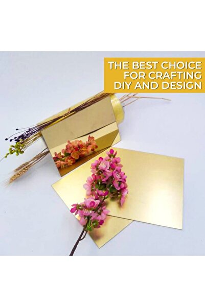 Lamsit Ibdaa Acrylic Sheet 3mm Thick Pack of 2 (Square, Golden Mirror)