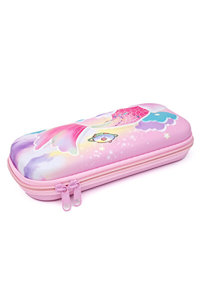 DNS Penar fete etui scolar, cu 1 compartiment 1 fermoar, neechipat, 3D Sirena...