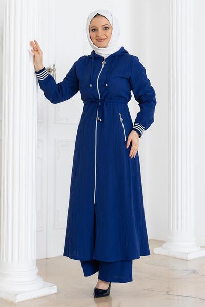 Missvalle Σετ με κορδόνια στη μέση και κουκούλα Indigo 19236