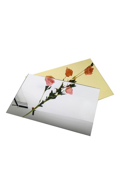 Lamsit Ibdaa Acrylic Sheet 3mm Thick Pack of 2 (Square, Golden Mirror)