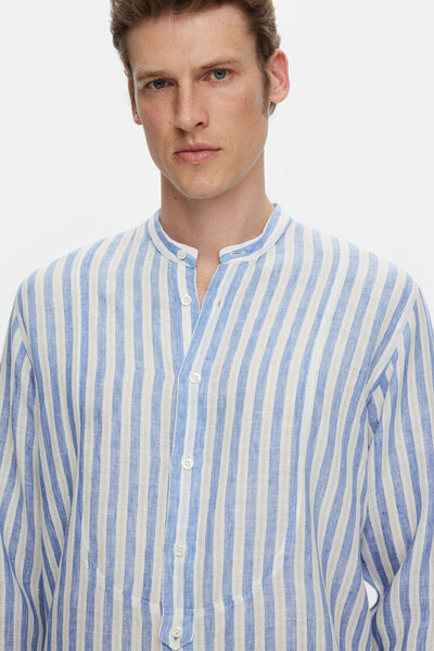 Vakko Striped Patterned Sports Shirt