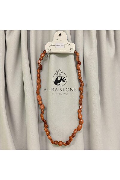 AURA STONE قلادة من الحجر الطبيعي أورا ستون برتقالي اللون على شكل نجمة