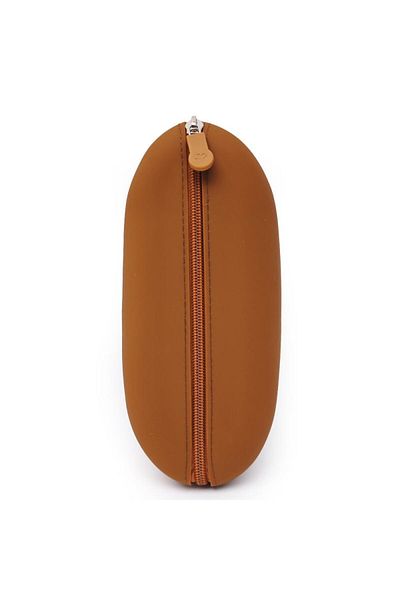 DNS Unisex school bag, 1 compartment, 1 zipper, unequipped, made of silicone, brown QS-2024