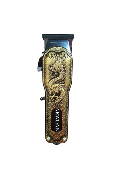 ARWOAN Gold Dragon Kabartmalı Metal Gövdeli Kablosuz Profesyonel Saç Kesme Ma...