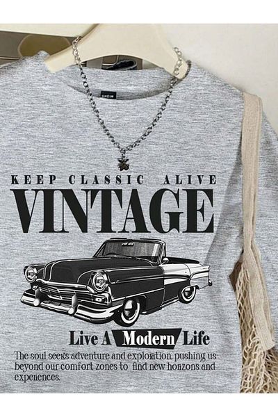 uyguntarz Unisex Vintage Printed Oversize Sweatshirt