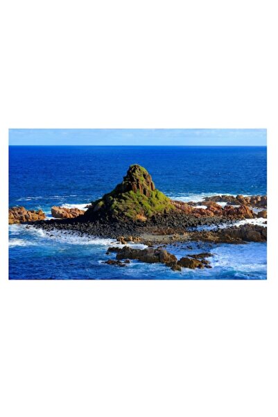 OEM Pictură pe pânză - Insulă stâncoasă pitorească în ocean, 90 x 50 cm