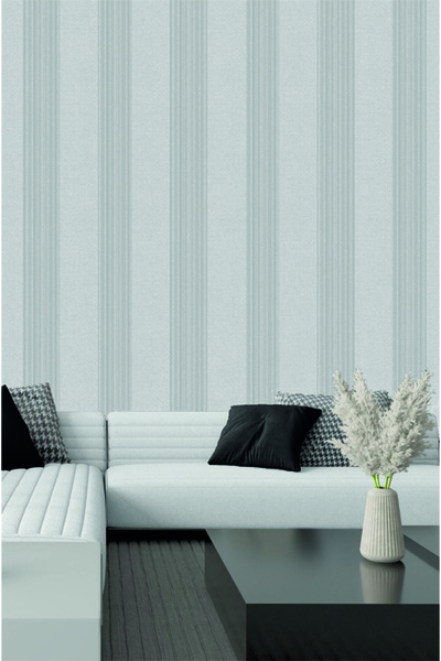 Golden Duvar Kağıtları 17361 KARELİ - GRİ GÜMÜŞ ÇİZGİLİ 5.2m2