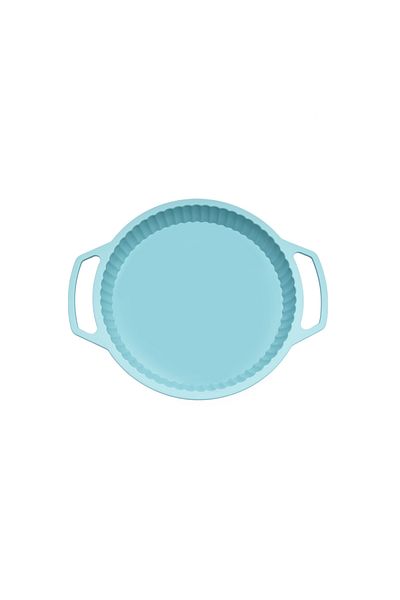 awwaline Round Baking Tray, awwaline®, Turquoise, Silicone, Reinforced Handles
