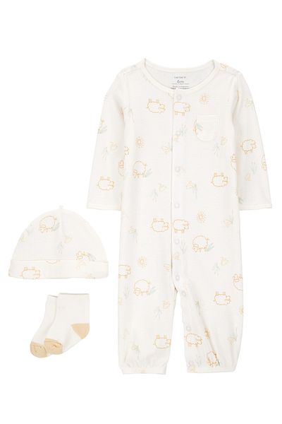 Carter's Baby Ecru Jumpsuit Set