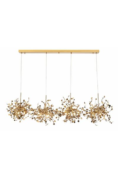 LUXXO Candelabru Monetti Gold XXL, 12xG9, corp aluminiu, decoruri metalice, 140x45x45cm
