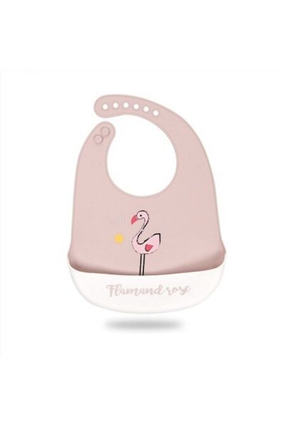Mixbo Silicone Bib with Pocket Mixbo, Giraffe, White/Yellow