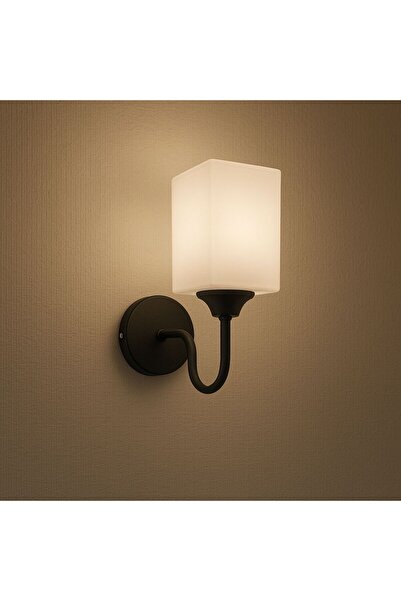 Ömür Avize Square Glass Black Case Sconce