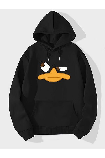 uyguntarz Unisex Angry Duffy Printed Oversize Sweatshirt
