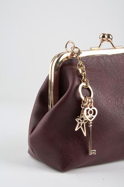 Vivaq Women's Burgundy Key Charm Gift Scholarship Closure Lined Handbag and Shoulder Bag