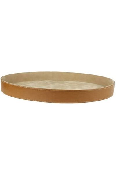 Lamsit Ibdaa Oval Leather Tray | Decorative Tray | Jewellery Platter | Coffee Tray| Serving Platter