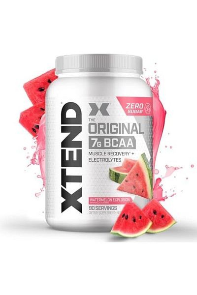xtend Original BCAA Powder Watermelon Explosion - ZERO CALORIE, ZERO CARB, ZERO SUGAR - Post Workout