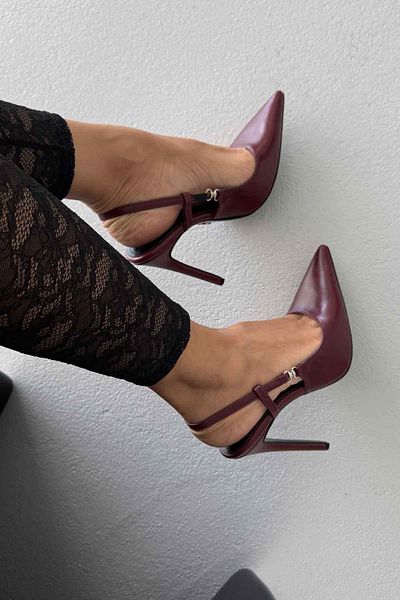 AYAKKABI PRENSİ Waft Buckle Detailed Bordo Mat