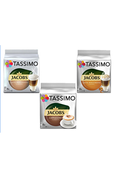 tassimo Set x3 pachete Capsule cafea, Tassimo,mixed pack, 24 bauturi, 24 capsule