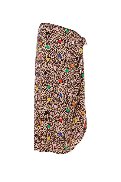 Eight Fashion Women's Long Multicolored Leopard Non-Show Pareo