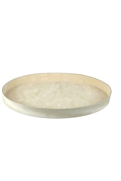 Lamsit Ibdaa Oval Leather Tray | Decorative Tray | Jewellery Platter | Coffee Tray| Serving Platter