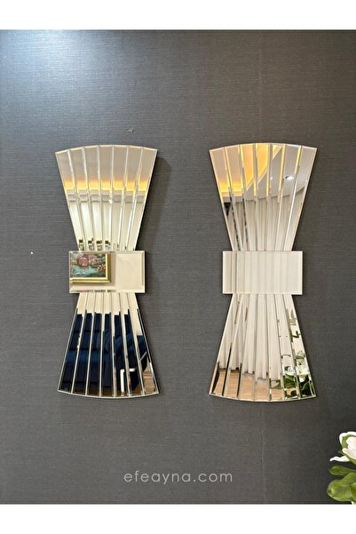 Efe Ayna PAPYON MODEL GÜMÜŞ AYNA 2'Lİ SET (35x85cm x 2 adet)