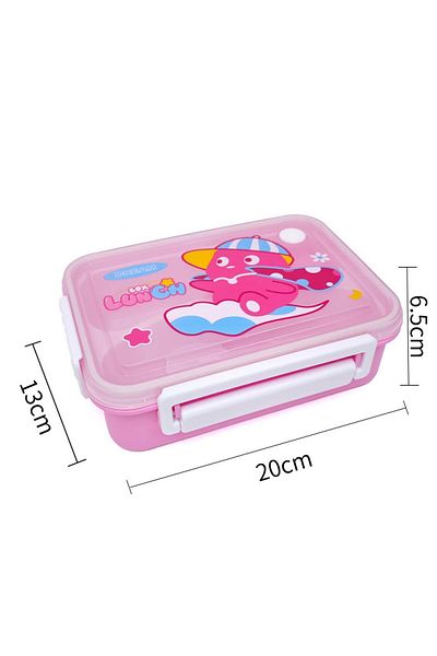 DNS Cutie pranz copii plastic, capac transparent, pentru scoala, 750 ml, roz YSY3021-1