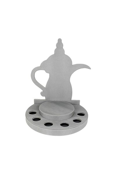 Lamsit Ibdaa Coffee Thermo Flask, Round Leather Set, Coffee, Grey, Jug Dalla, Thermos
