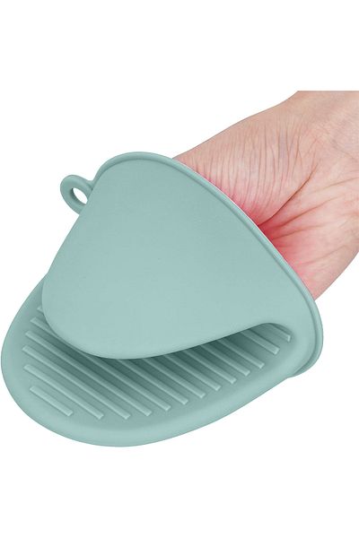 awwaline Set 2 oven mitts from silicone, awwaline, green, 10 x 8 cm