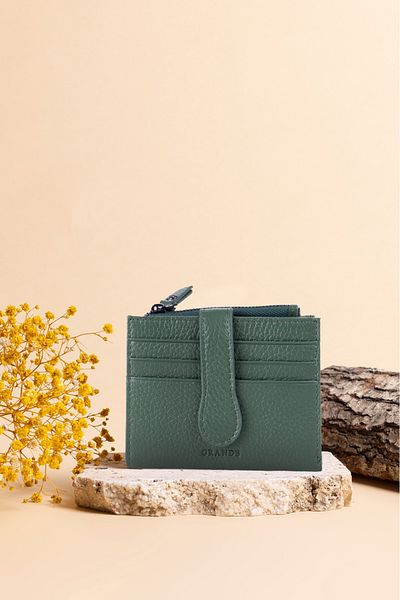 Grande Leather Women's Wallet 2816 Crocodile Green