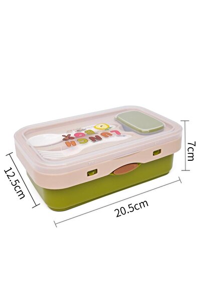 DNS Caserola bento copii, 1 compartiment, pentru scoala, verde 5100