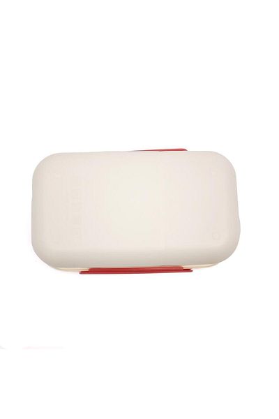 DNS Rectangular casserole, compartmentalized, with fork and spoon, 1100 ml, red HSD1086