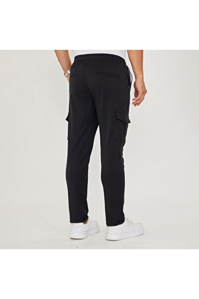 ZİNOX Чоловічі штани з еластичним поясом, подвійними штанинами та сатиновим лікрам