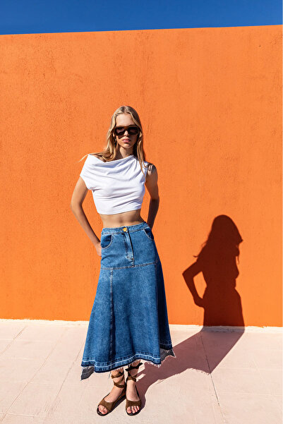 KAMEYA Asymmetrical Denim Skirt