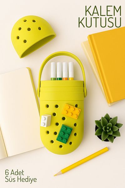 Nandy Home 6 bucăți cutie de creion modelată din silicon cu cadou ornament, suport pentru stilou