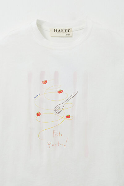 Marvy Cake Party Printed Crop Tshirt