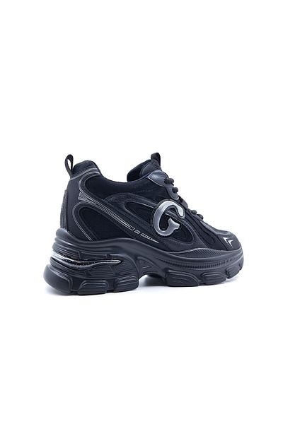 Guja Hidden Heel Women's Black Sneaker Sports Shoes