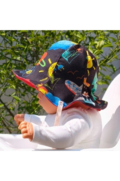Simone Jr. Double Sided Tied Linen Look Baby Bucket Hat